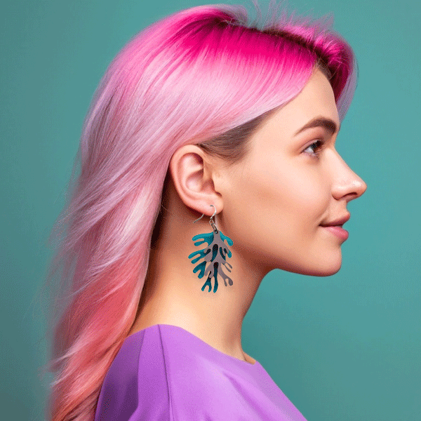 Azure and Purple Seaweed Earrings
