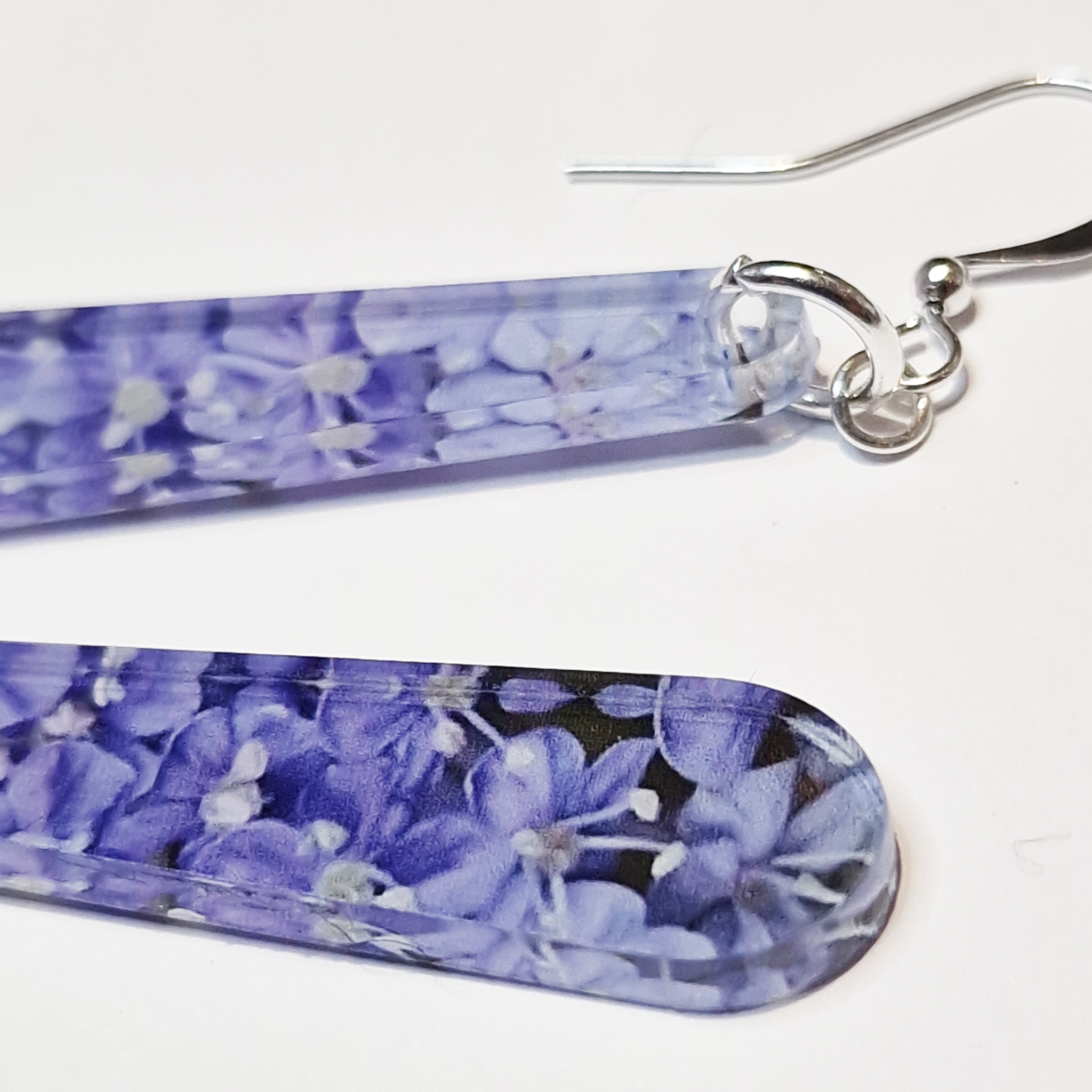 Blue Lace Long Drop Earrings