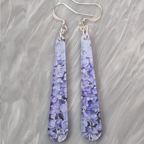 Blue Lace Long Drop Earrings