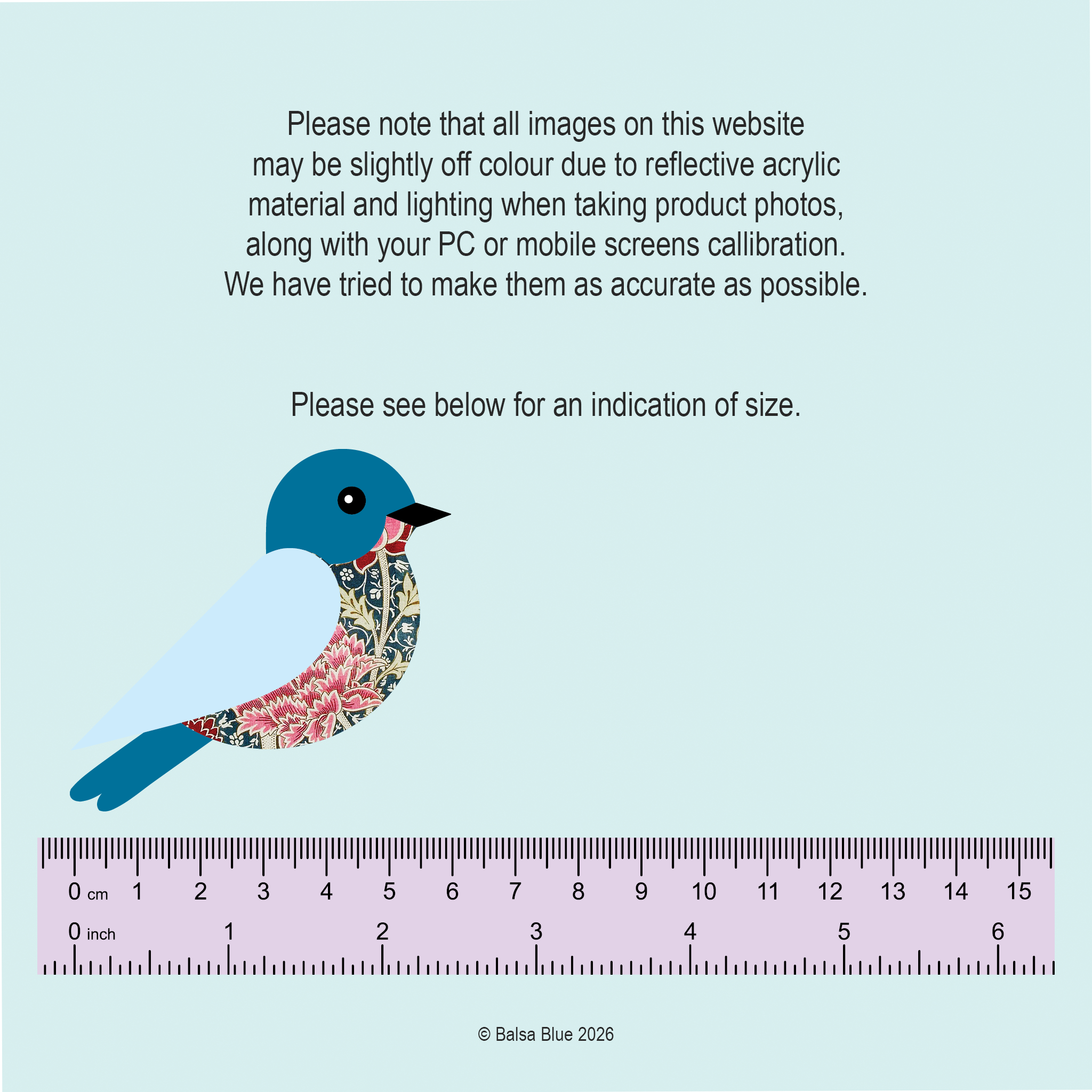 Blue and Pink Floral Bird Brooch