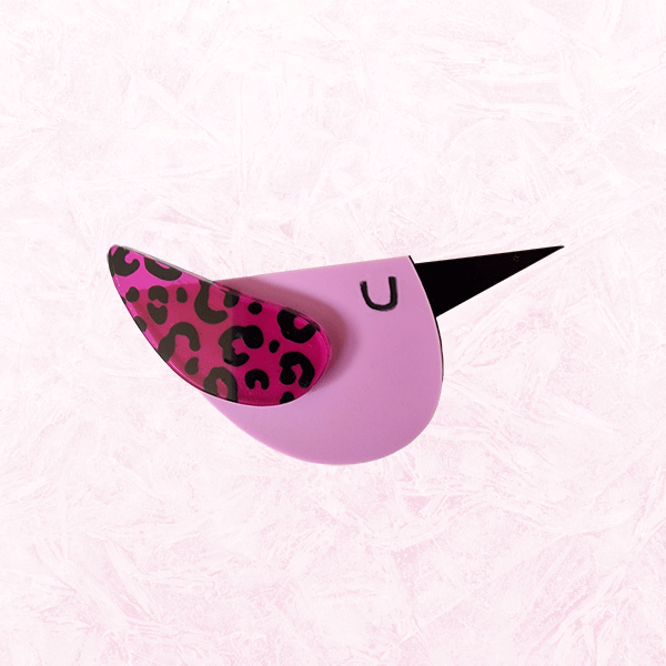 Modern Pink Bird Brooch