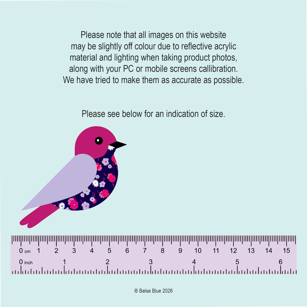 Lilac and Pink Floral Bird Brooch