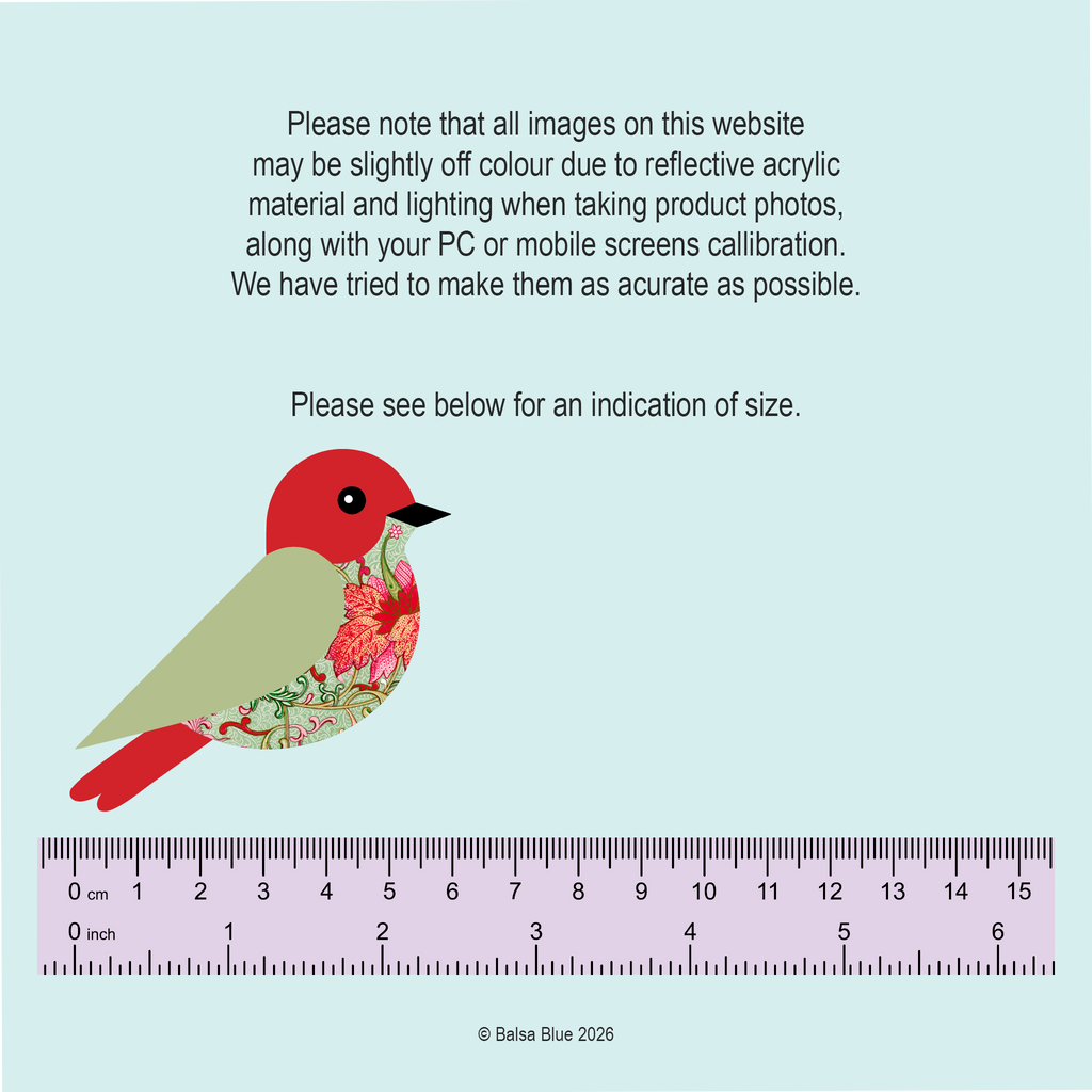 Red and Green Floral Bird Brooch