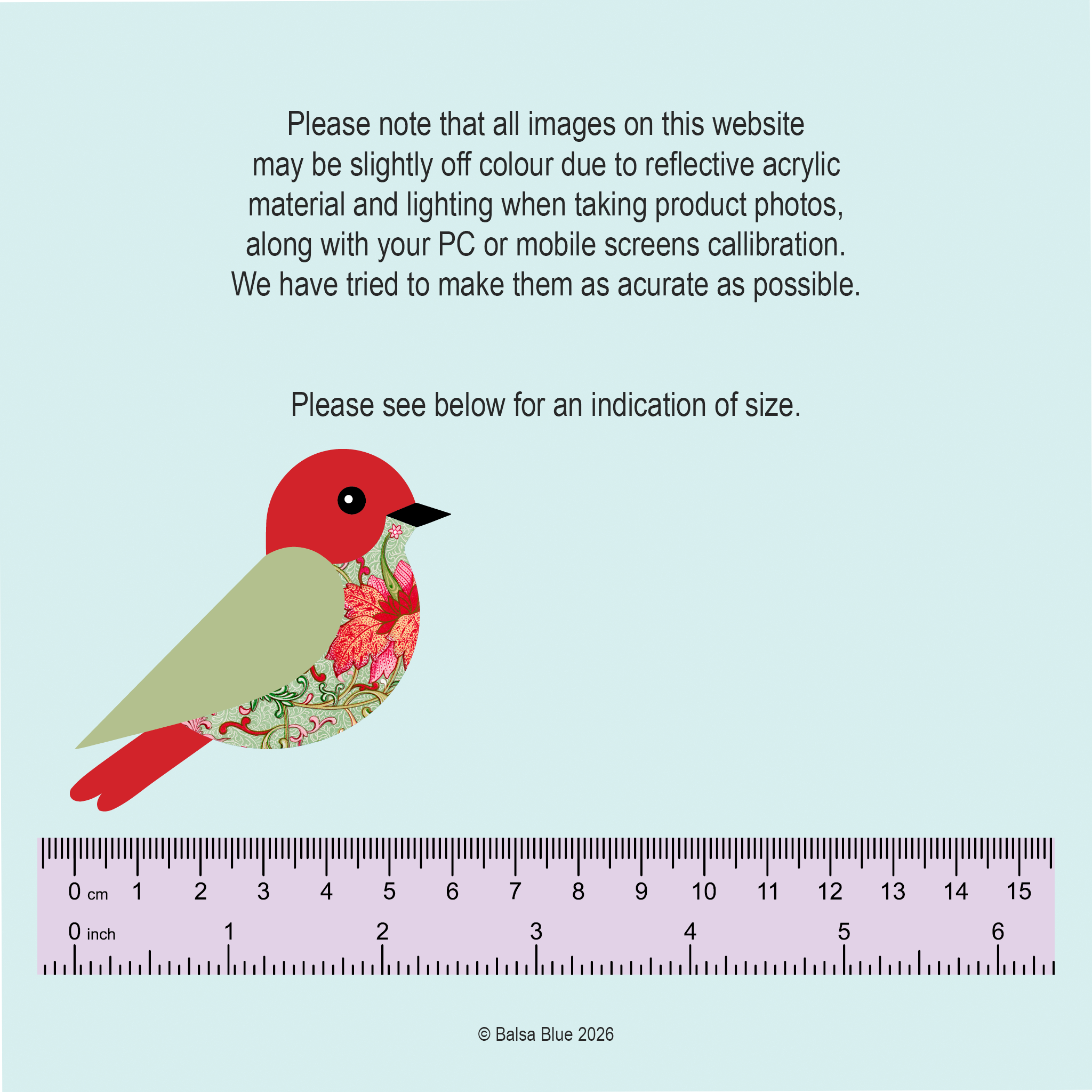 Red and Green Floral Bird Brooch